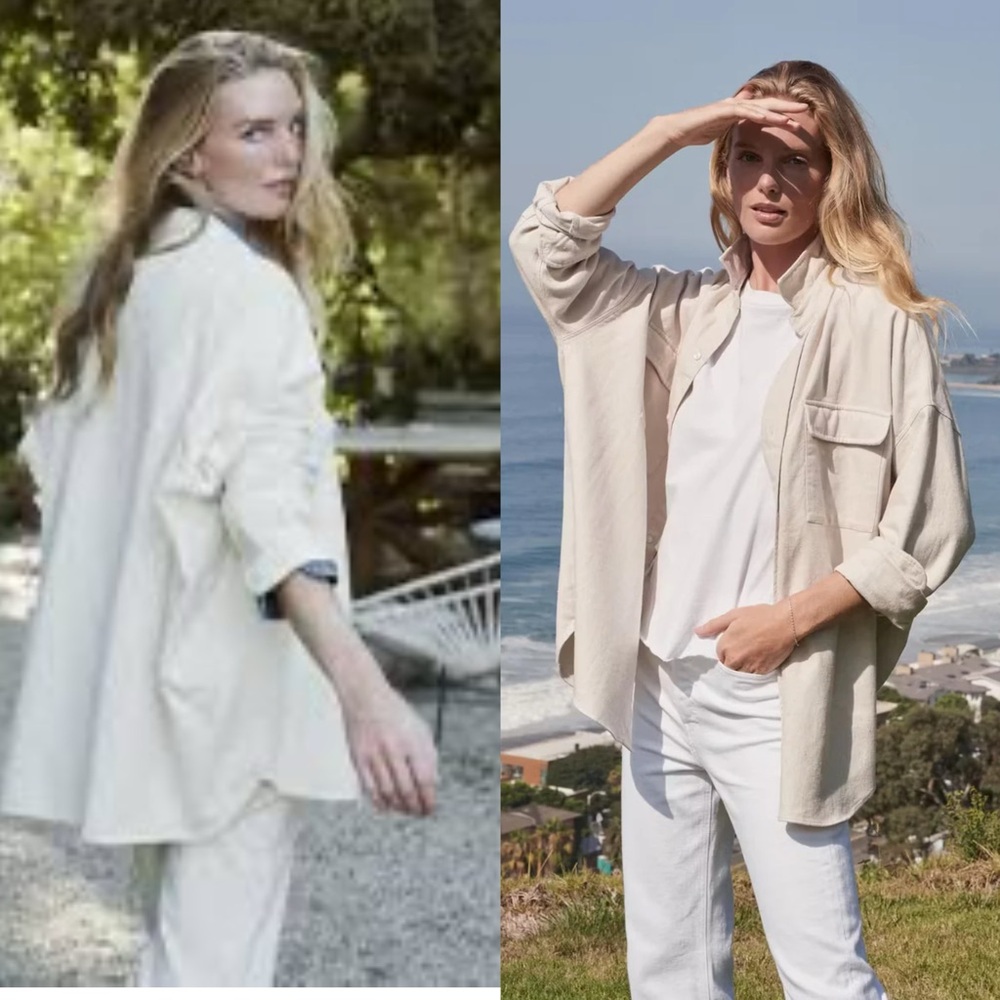 $328 Frank & Eileen - Mcloghlin Shirt Jacket in Natural xs/s relax oversize look